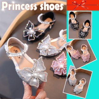 [EFE] bebé niños bebé niñas perla cristal Bling Bowknot solo princesa zapatos sandalias
