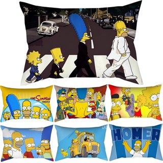 30x50 cm The Simpsons Rectangular Funda De Almohada Sofá Dormitorio Bart Simpson Decoración Cama Doble Cobre Anime