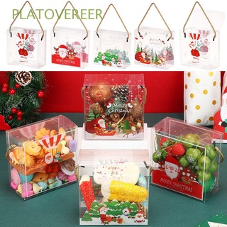 platovereer galletas bolsa de regalo para caramelos caja de embalaje caja de regalo portátil manzana navidad transparente pvc