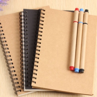 JUCEAN Retro Sketchbook Kids Gift Art Paper Notebook School Stationery Kraft Paper Sketch School Supplies Spiral Bound Blank Paper Crafts (9)