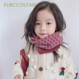 furccostair coreano de punto bufanda de doble color para niños y niñas caliente cuello envoltura nueva bufanda de lana cuello romboide otoño e invierno