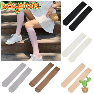 Ls calcetines largos para mujer con Elástico transparente multicolor De Alta calidad