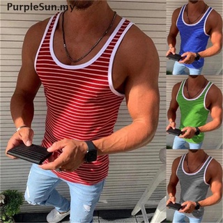 [Purplesun] chalecos sin mangas para hombre/camisas de gimnasio/deportivos/tanques delgados/tanques de Fitness/Tops MY