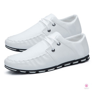 Moda coreana verano otoño hombres zapatos de cuero de la PU transpirable mocasines de moda hombre Casual zapatos planos 39-44