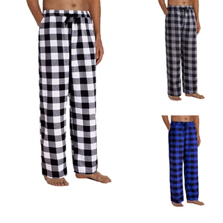 Pantalones Para Hombre Pijama A Cuadros Accesorios Casual Cómodo Moda M-XL