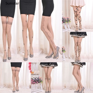 [Sunstar] Calcetines transparentes estampados de pierna con estampado de animales transparentes para mujer