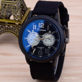 Reloj cruzado de moda de gran venta reloj de correa tejida para hombres Relojes deportivos clásicos de luz azul para hombre