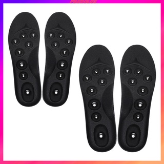 [PREDOLO2] 2 plantillas magnéticas de acupresión de corte negro para mujeres hombres masajeador de pies algodón masaje zapato almohadilla alivio de fatiga Unisex alivio del dolor (3)