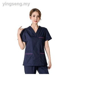 Traje de exfoliante superior o pantalones para las mujeres de manga corta completa enfermera Hospital uniforme quirúrgico ropa de algodón