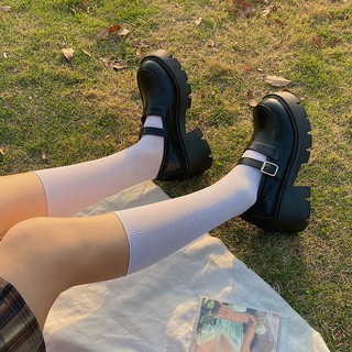Mary Jane zapatos de mujer 2021 nuevo jk japonés retro estilo británico zapatos de cuero pequeños zapatos negros de tacón alto de suela gruesa primavera