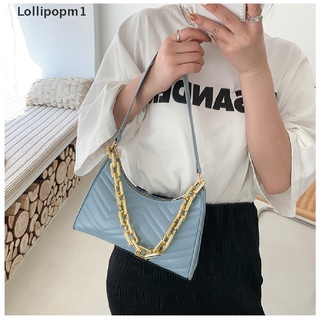 Lollipopm1 Check en relieve bolsos de cuero PU cadena bolso de hombro textura bolsa de la compra MY