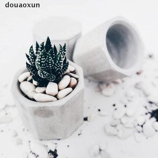 douaoxun - molde geométrico de silicona para maceta de arcilla, hormigón, suculentas, flores, cemento