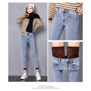 Invierno Caliente jeans Mujer 2019 Cintura Alta Casual Terciopelo Señoras Pantalones Femeninos Pantalon Denim Para Las Mujeres Plus