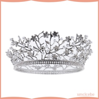 diamantes de imitacin perla flores 3d boda nupcial concurso princesa tiara