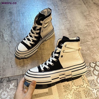 Niche design high-top canvas shoes women 2021 new sneakers classic all-match white shoes soft sole sneakers