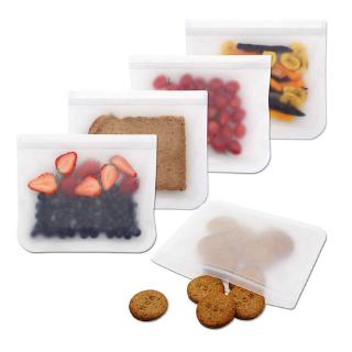 PEVA silicona bolsa de almacenamiento de alimentos contenedores reutilizables congelador a prueba de fugas Top Ziplock bolsas organizador de cocina (8)