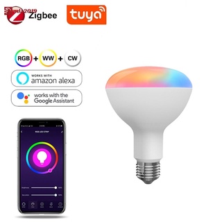 Tuya zigbee - bombilla LED inteligente (10 w, RGBCW, Control de voz, con Alexa Echo Plus, Google Home)