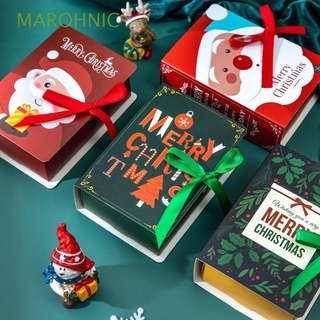 marohnic lindo caramelo cajas navidad fiesta suministros regalos caja de navidad creativo santa claus chocolate paquete libro forma regalos/multicolor