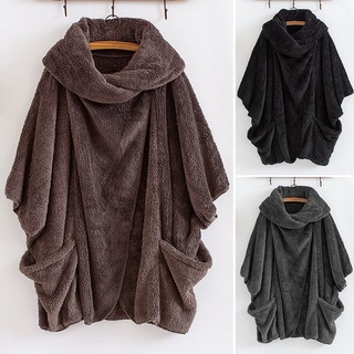 zanzea - funda de lana esponjosa para mujer, suelta, talla grande, ropa de abrigo