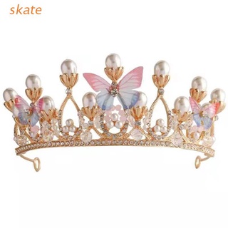 skate crystal pearl diadema mariposa cristal rhinestone tiaras decorativa princesa corona brillante vintage accesorios para el cabello (1)
