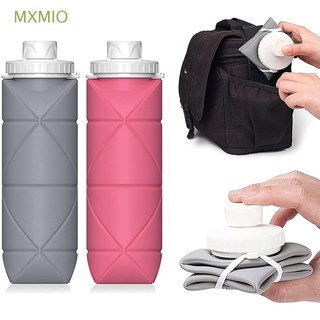 Mxmio Camping deportes taza senderismo botella de agua botella portátil de viaje de silicona al aire libre plegable plegable con tapa/Multicolor
