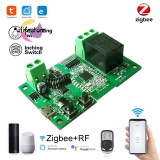 [venta] Módulo de interruptor de luz inteligente Zigbee 1/2CH DC 5/12/32V RF433 recibir 10A relés trabajar con Alexa asistente de Google ULIFE