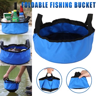 Foldable Fishing Bucket Pail Wash Basin Water Carrier Bag Portable Container for Outdoor Fishing Camping