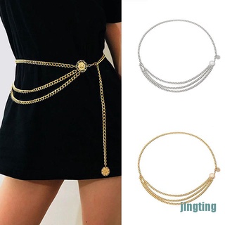 CHARMS [jingting] cadena de metal para mujer, cinturón retro, cintura alta, cintura alta, cintura, cadena corporal