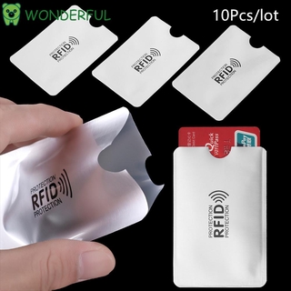 Maravilloso 10Pcs Smart Card Protector manga prevenir el escaneo Anti RFID cartera ID banco tarjeta caso escudo RFID bloqueo de aluminio Anti robo titular de la tarjeta