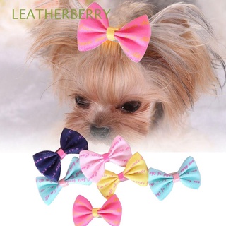 leatherberry lindo pinzas para el pelo de mascotas precioso arco nudo horquilla 5pcs hermoso para cachorro teddy colorido perro accesorios hechos a mano tocado