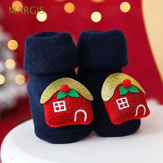 MARGIS Girls Newborn Floor Socks Infant Christmas Baby Socks 1-3 Years old Stereo Doll Cartoon Cotton Thick Soft Non-Slip Sole/Multicolor