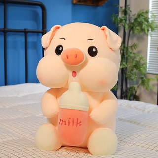 el nuevo cerdo abrazo bebé botella cerdo muñeca juguete de felpa grande suave sentado cerdo muñeca super lindo y lindo red rojo