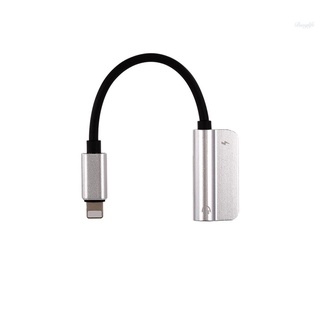 Mm Jack Cable de carga de Audio Aux Cable adaptador de Audio convertidor de carga de reemplazo para iPhone (plata)