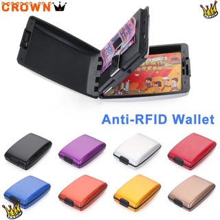 crown multi-función rfid cartera de metal tarjeta de dinero clip titular de la tarjeta de crédito no escaner antirrobo monedero de negocios/multicolor