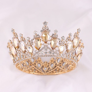 gues barroco Vintage imitación cristal Tiara corona boda novia tocado real reina princesa fiesta diadema accesorios para el cabello (9)
