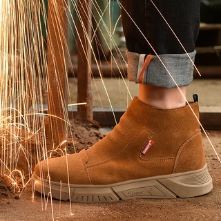 La moda de acero del dedo del pie de hierro de los hombres botas de seguridad zapatos de corte alto a prueba de pinchazos proteger fondo grueso suela (3)
