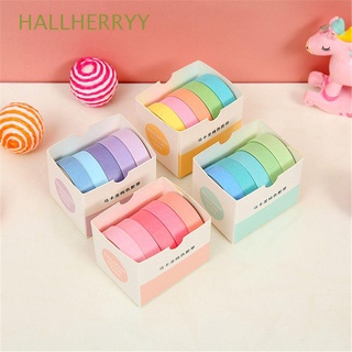 HALLHERRYY 5Rolls/box Cute Washi Tape Supplies Adhesive Masking Tape School Set Stationery Decorative Scrapbooking