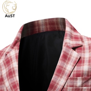 Austinstore otoño traje chaqueta de manga larga cuadros impresión traje abrigo Formal ropa de trabajo (8)