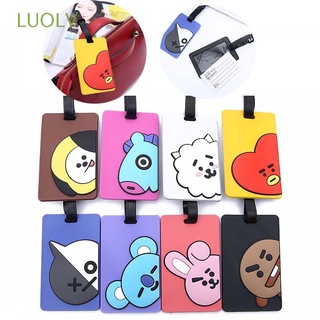 LUOLV BT21 Card Holder BTS Boarding ID Luggage Tag Travel Accessories Fashion Silicone Baggage Holder Suitcase Label