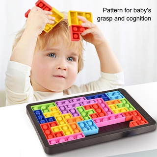 27pcs Tetris rompecabezas juguetes Push Pop burbuja sensorial Fidget juguetes Fidget Squeeze juguete para niños adultos juguetes educativos