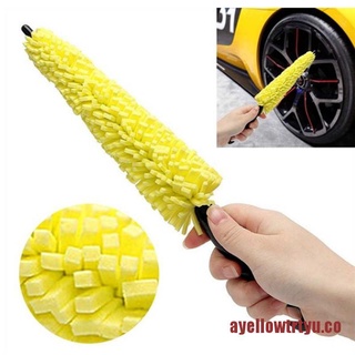 Aamarillo cepillo de rueda de coche cepillo de plástico mango de limpieza cepillo de rueda llantas cepillo de lavado de neumáticos