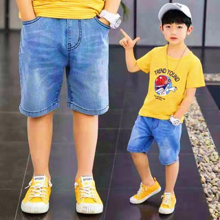 Niños pantalones cortos de mezclilla de sección delgada pequeño medio grande niños pantalones cortos de mezclilla de cinco puntos pantalones recortados pantalones de moda (9)