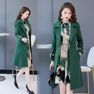primavera y otoño de las mujeres de la moda delgada grande de 2 piezas cortavientos chaqueta + vestido (1)