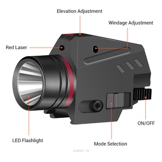 Linterna de luz LED táctica para arma, linterna de punto rojo, mira láser, pistola militar Airsoft, luz para riel de 20mm, Mini pistola (3)