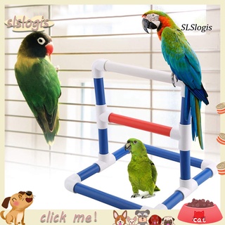 SN_Pet Bird Parrot Macaw Shower Stand Perch Platform Double Ladder Cage Play Toy