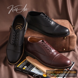 Zapatos formales negro Pantofel hombres cuero de vaca genuino zapatos de cuero Original Premium (piel de vaca Original)