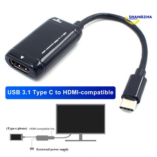 Shangkegzha cable Adaptador convertidor De audio y video Tipo C a HDMI-compatible 1080P Celular/TV/Laptop