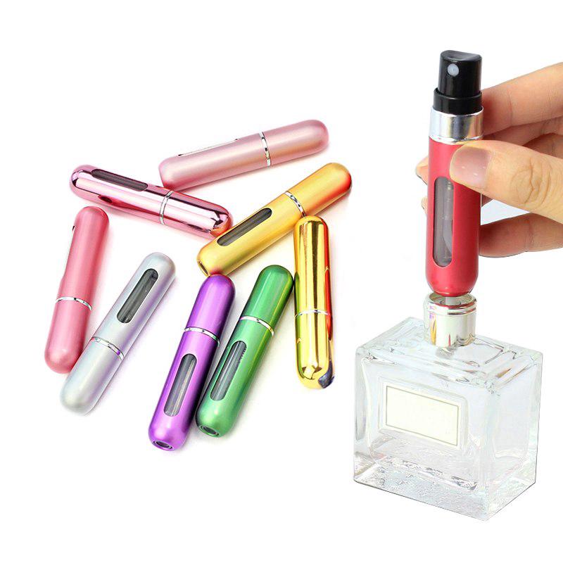 5ml portátil recargable mini perfume de aluminio spray botella de almacenamiento vacío accesorios cosméticos suministros