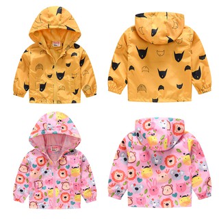 chaqueta con capucha cómoda con estampado de caricaturas para niños combina con todo (5)