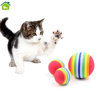 1 pc mascota gato perro gatito suave espuma arco iris juego bolas juguetes divertidos mascota arco iris bola cm esponja bola de espuma suave interactivo gatitos mascotas juguetes